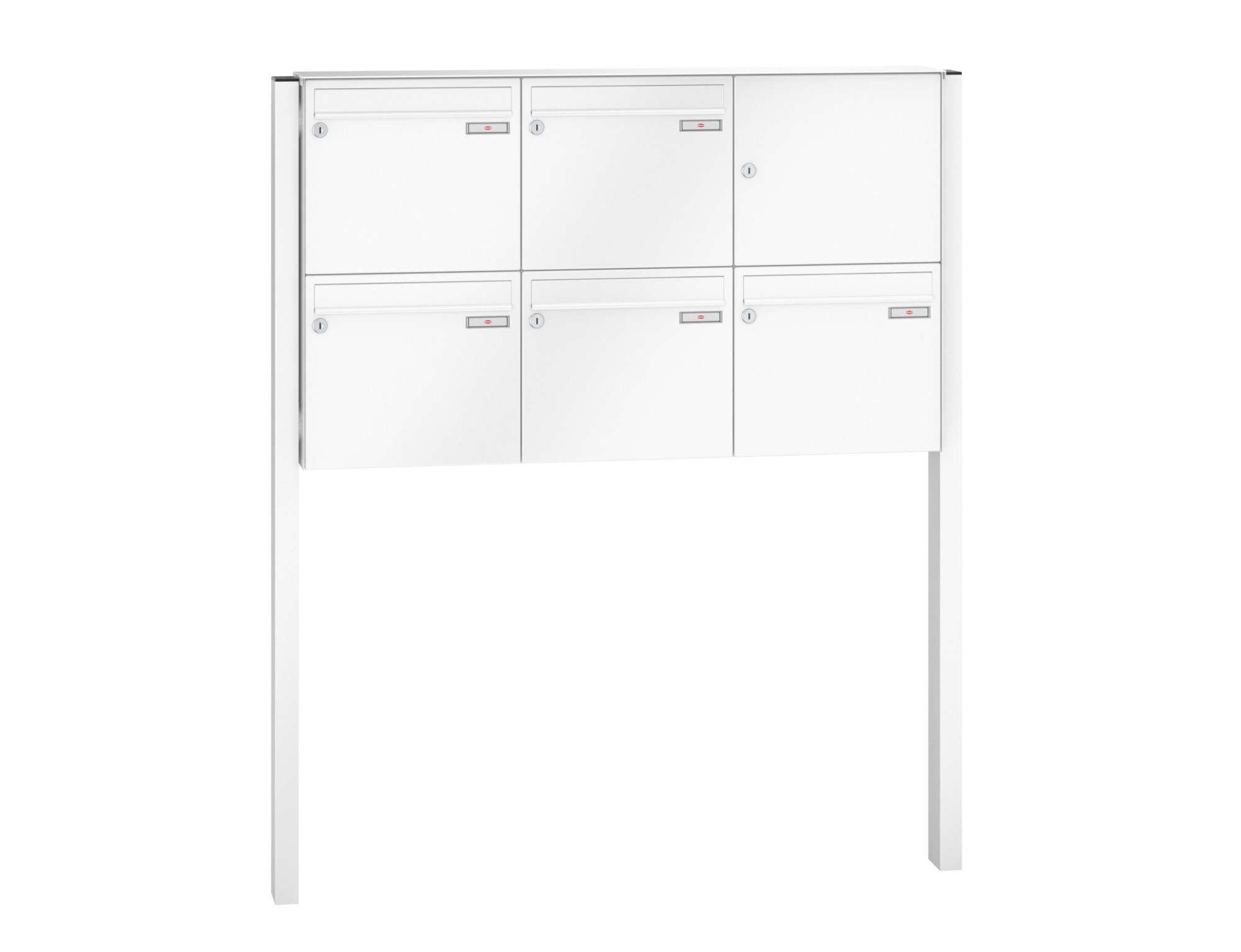 BASIC Verkehrsweiß RAL 9016 5 Briefkästen